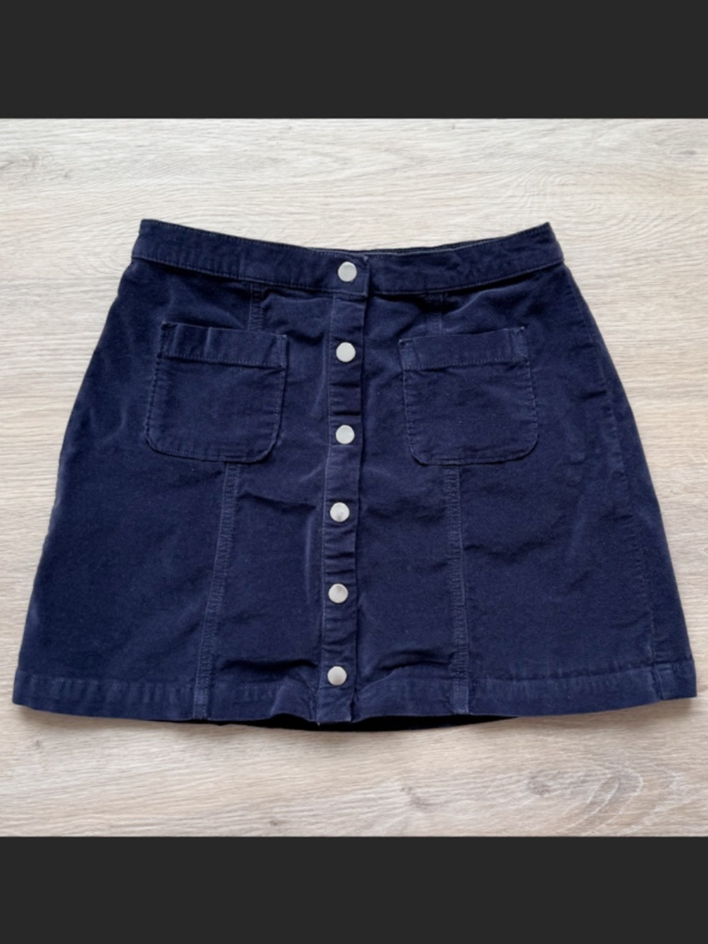 Urban Outfitters Blue Cotton Velvet Mini Skirt Stretch (M) Indie Sleaze